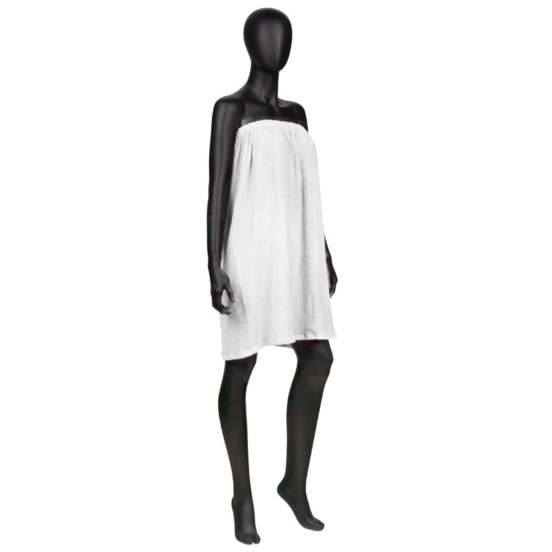 Cotton Wrap Towel Robe for Beauty Treatments White