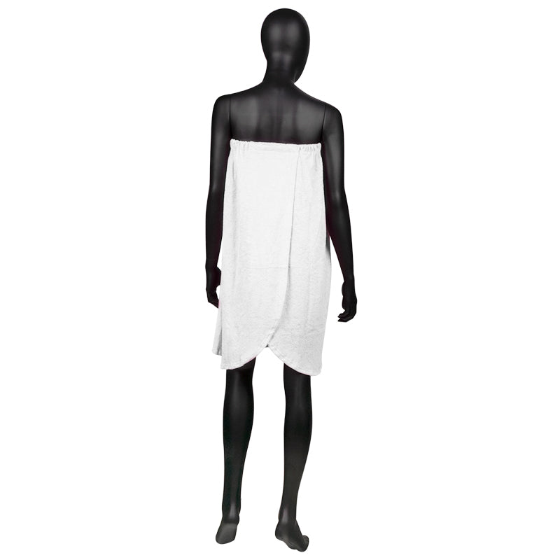 Cotton Wrap Towel Robe for Beauty Treatments White