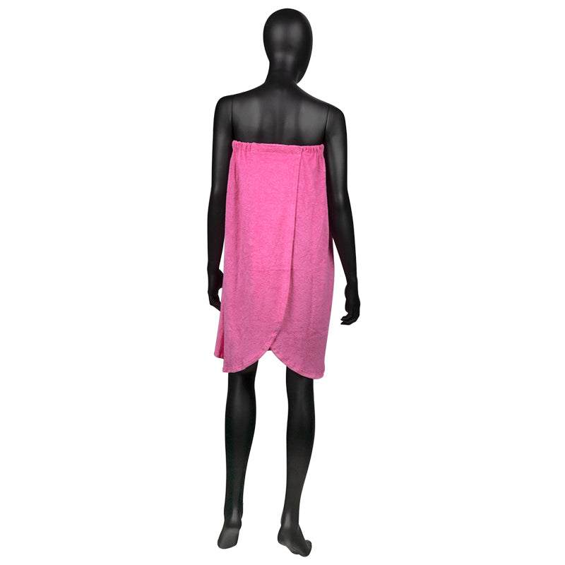 Cotton Wrap Towel Robe for Beauty Treatments Pink