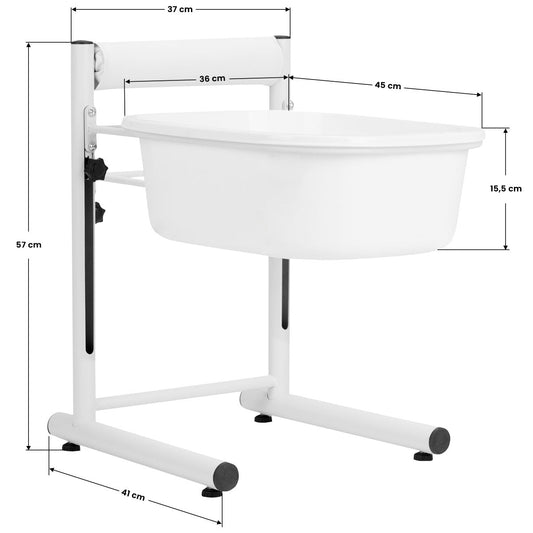 ActiveShop Height-Adjustable Pedicure Tray White