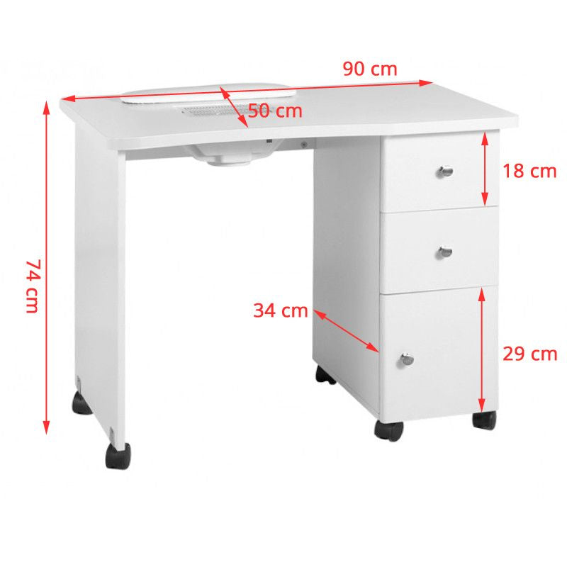 ActiveShop Wood Beauty Desk with 011B Dust Absorber