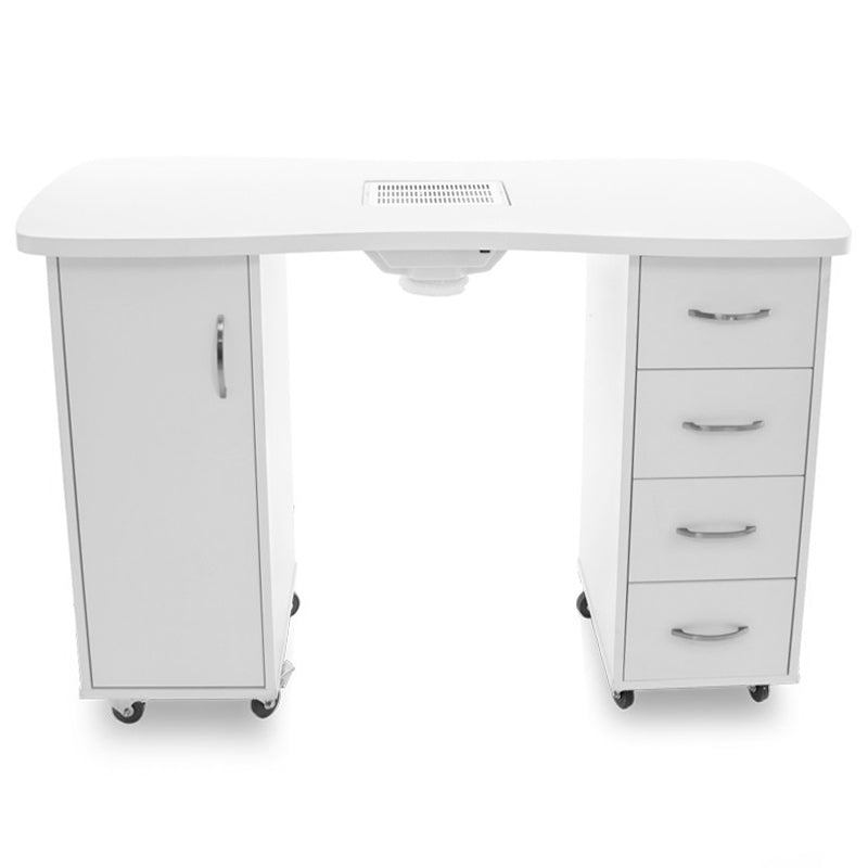 ActiveShop Desk 2027 White Two Cabinets with Dust Collector