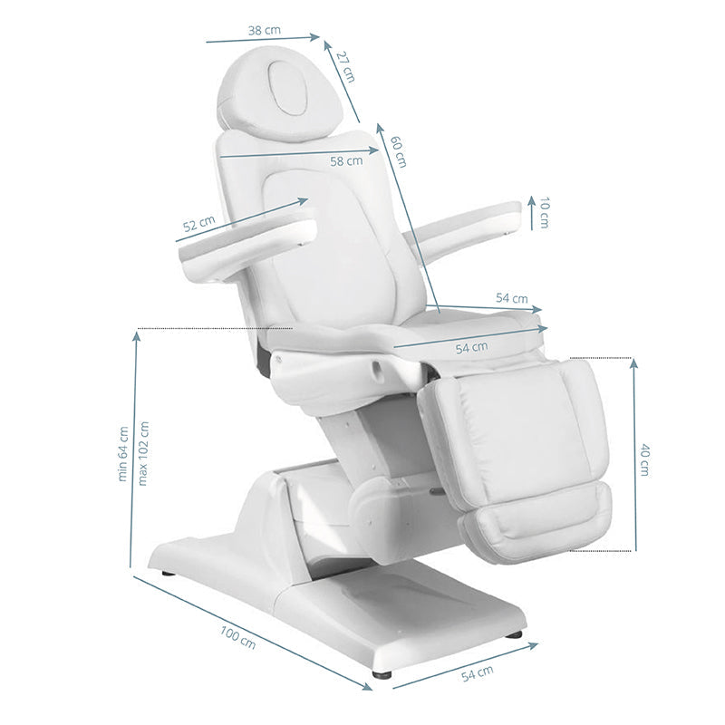 Electric cosmetic chair azzurro 870 3 strong white