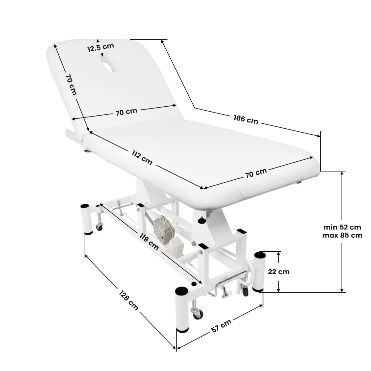 Electric bed for massage azzurro 684 1 strong White