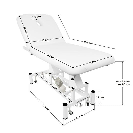 Electric bed for massage azzurro 684 1 strong White