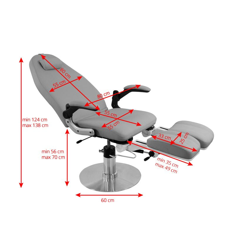 Azzurro Hydraulic Podiatry Chair 713A Grey