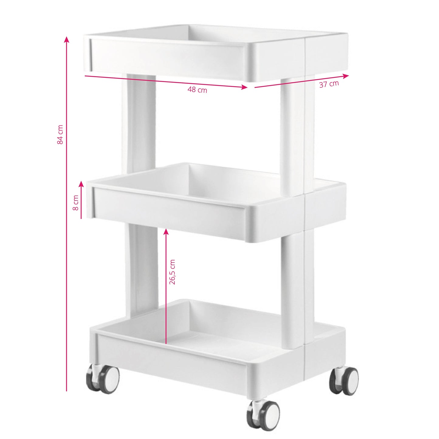 ActiveShop Cosmetic Trolley Helper 084 White