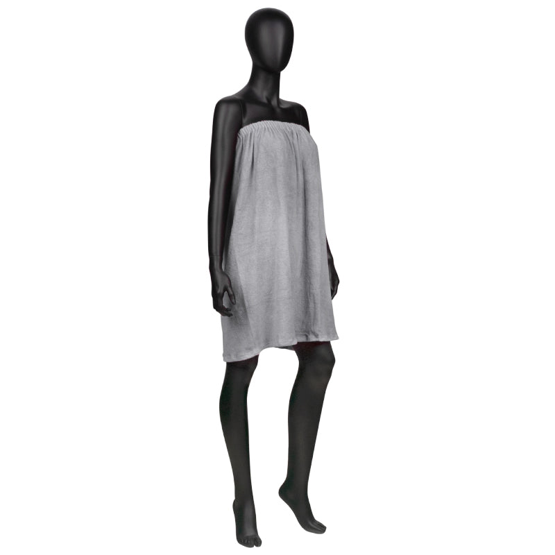 Cotton Wrap Towel Robe for Beauty Treatments Grey