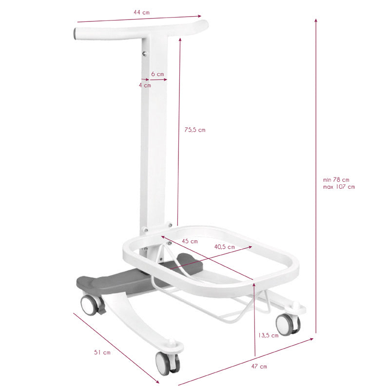 ACTIVESHOP Comfort pedicure tray on wheels with lift function