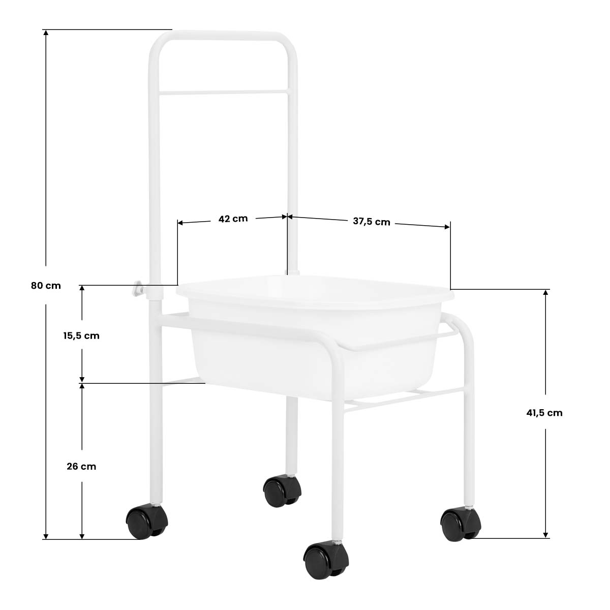 ACTIVESHOP White pedicure tray on wheels