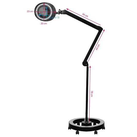 Elegante 6025 60 LED SMD 5D Black magnifier lamp with a tripod