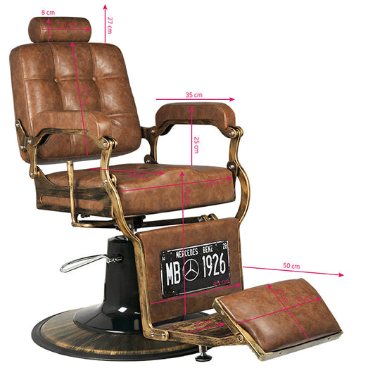 Gabbiano Barber Chair Boss Old Leather Light Brown