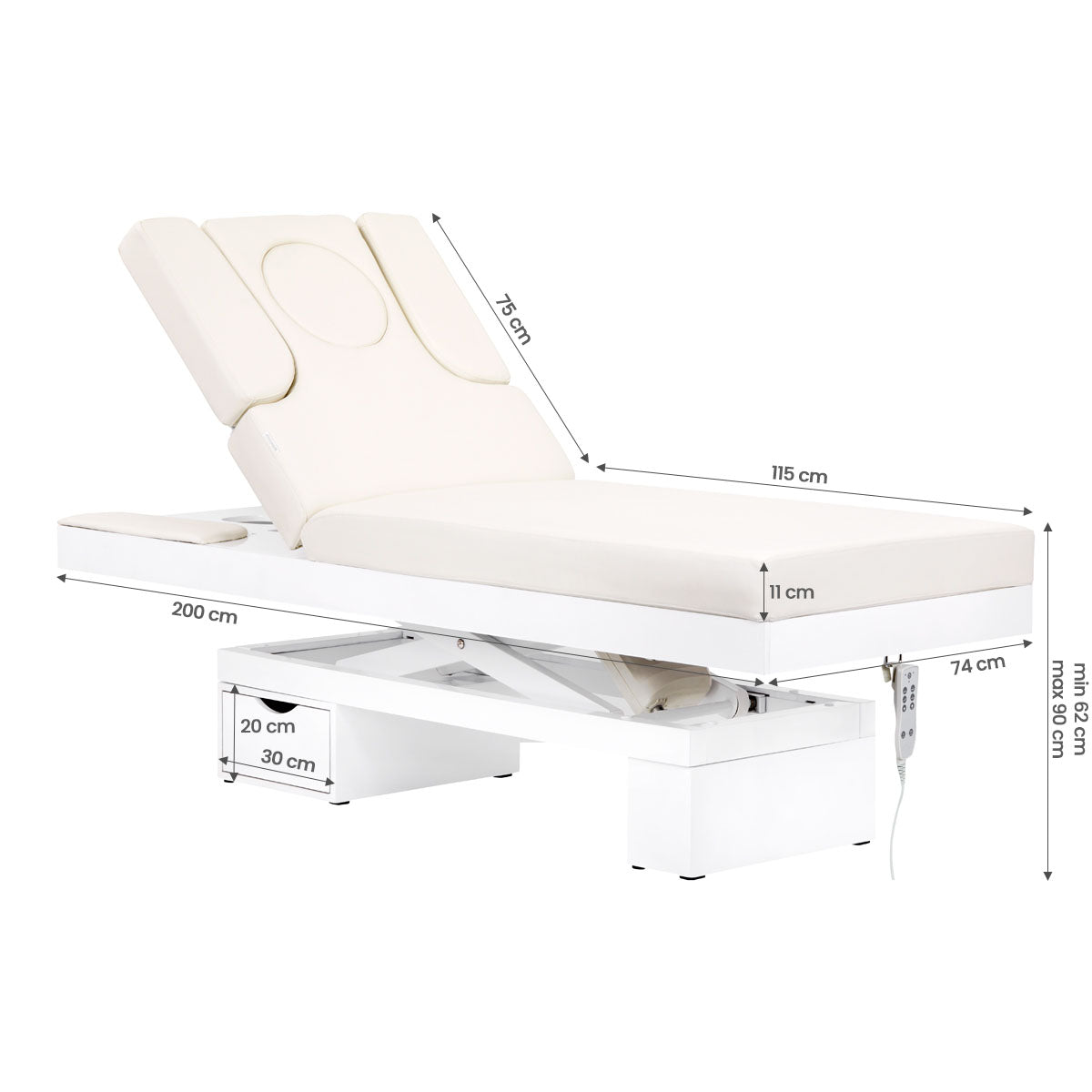 Azzurro Spa Cosmetic Bed 815B Glowing White Heated