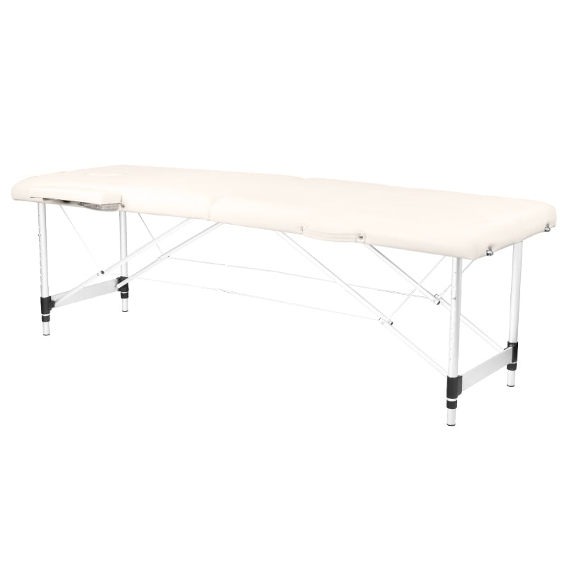 Folding massage table, aluminum comfort, 2-section cream