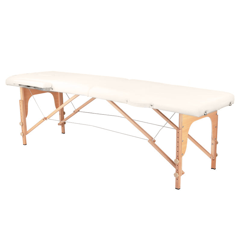 Folding massage table, wood comfort, 2-section cream