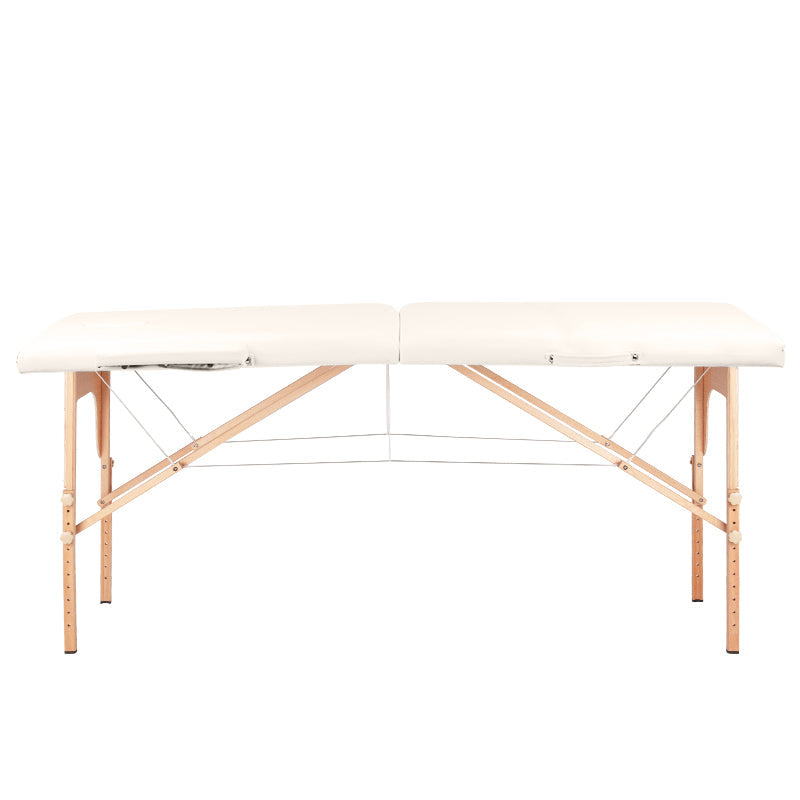 Folding massage table, wood comfort, 2-section cream