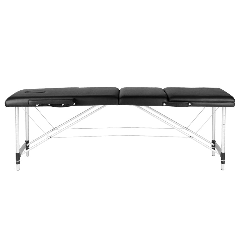 Adjustable 3-Section Black Comfort Massage Table with Aluminum Frame