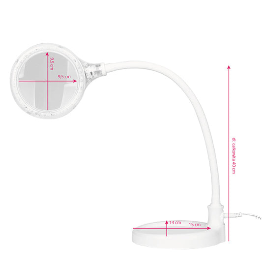 Elegante 2014-2r 30 led magnifier lamp smd 5d with a stand and a clip on the desk