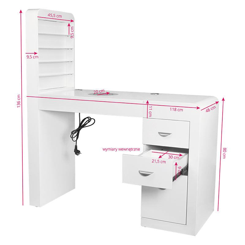 ACTIVESHOP Cosmetic desk 310 white right