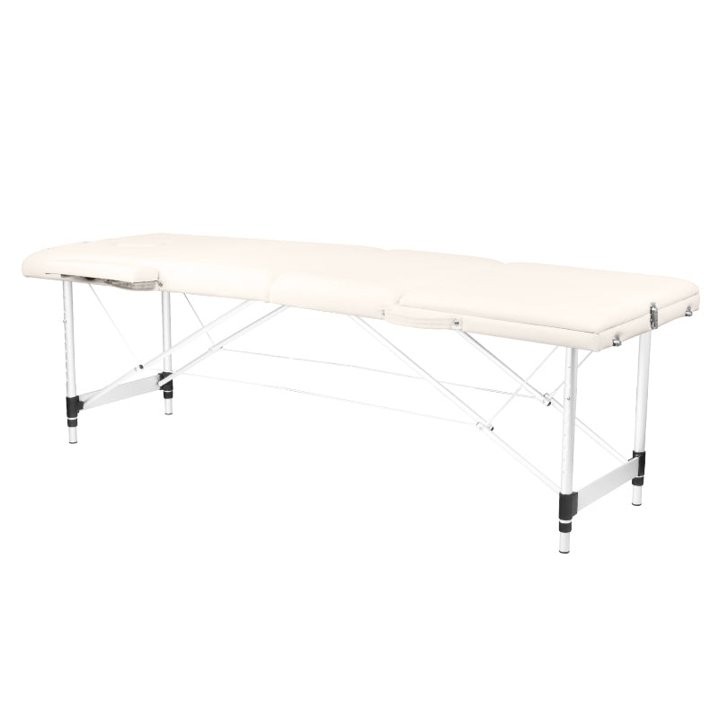 Folding massage table, aluminum comfort, 3-section cream