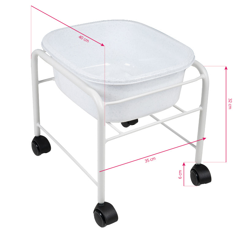 ACTIVESHOP Simple pedicure tray with white wheels