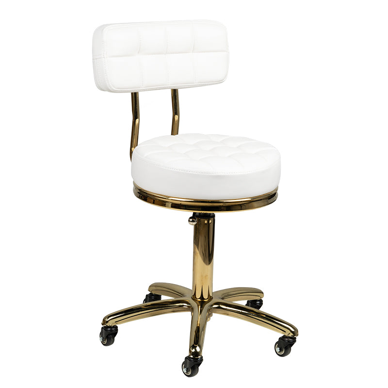 ActiveShop Cosmetic Stool Gold AM-961 White