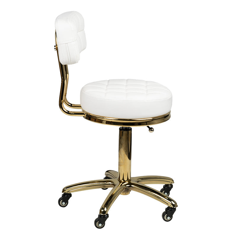 ActiveShop Cosmetic Stool Gold AM-961 White