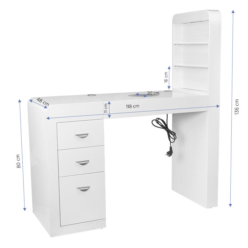 ACTIVESHOP Cosmetic Desk 310 White Left