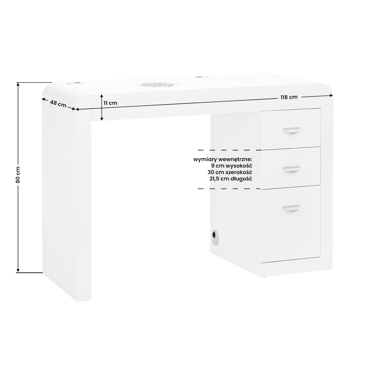 ActiveShop Manicure Desk 312 White Left