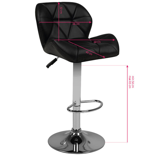 ACTIVESHOP Bar stool m01 quilted adjustable black