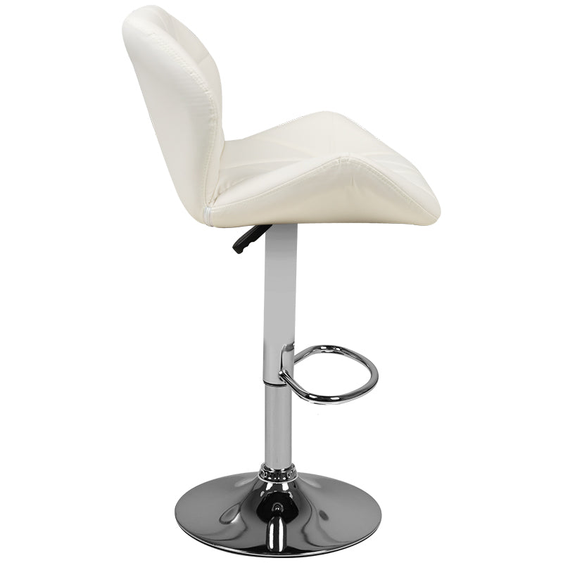 ActiveShop Reception Bar Stool M01 Quilted Adjustable White