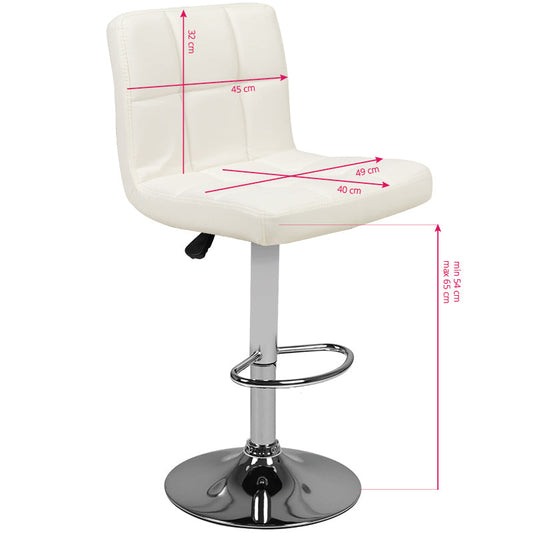 ACTIVESHOP Bar stool m06 quilted adjustable white