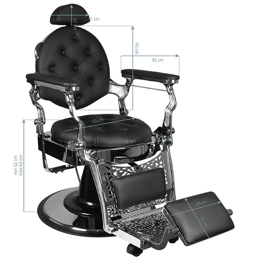 Gabbiano Barber Chair Giulio silver black