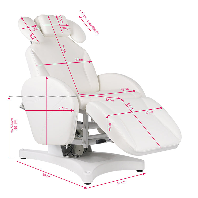 ActiveShop Professional Electric Eyelash Treatment Chair Ivette White