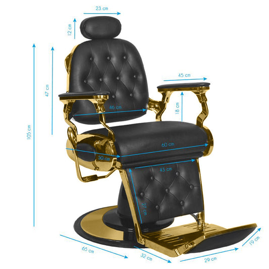 Gabbiano Barber Chair Grancesco black and gold