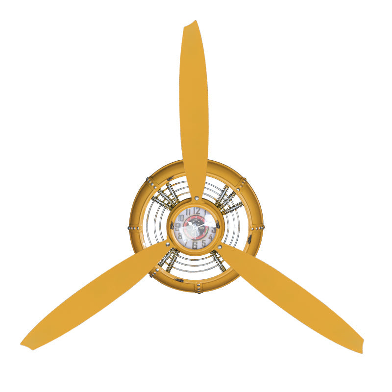 Barber Shop & Tattoo Studio Decoration Clock Yellow Propeller