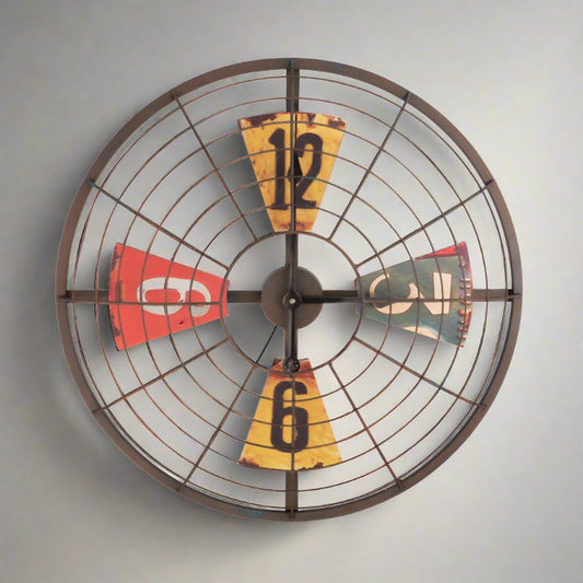 Barber Shop Decoration Clock Fan Theme