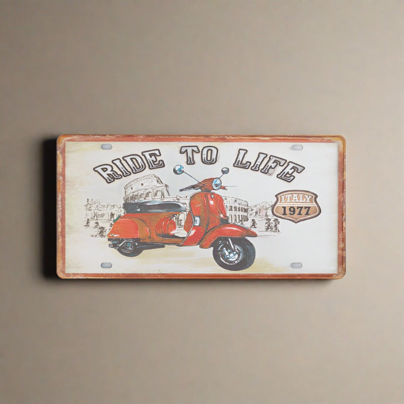 Decorative Plaque for Barber Shop & Tattoo Salon 620 'Ride to Life'