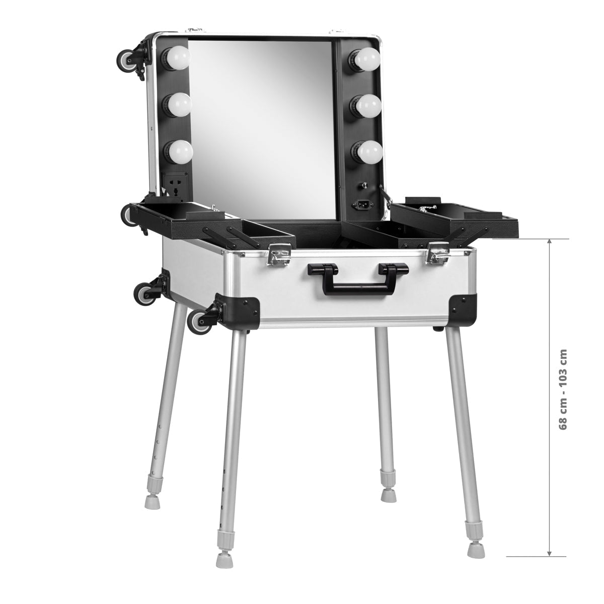 ActiveShop Case Portable Makeup Stand T-27 Silver