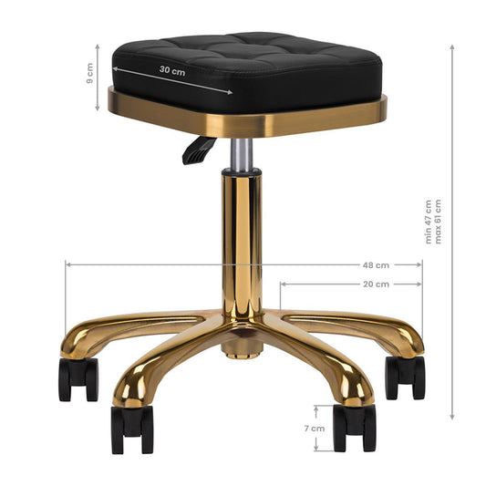 Activeshop Cosmetic Stool M-1645 Black Gold