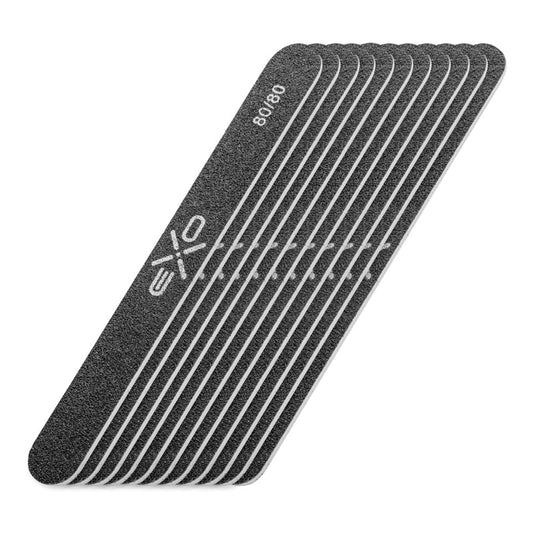 Exo Straight Nail File 80/80 Grit - 10 Pcs Professional Pack