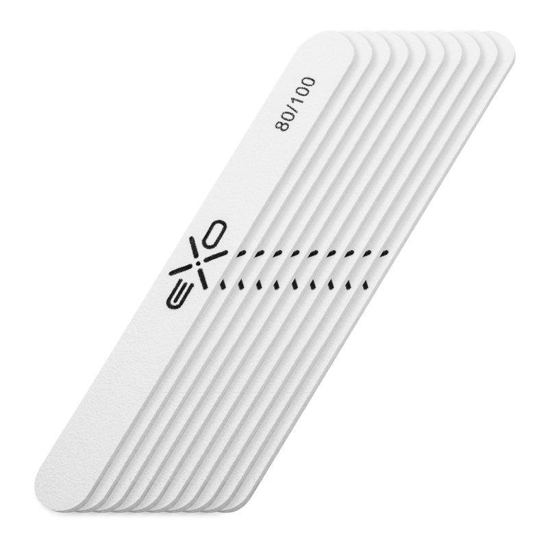 Exo Straight Nail File 80/100 Grit - 10 Pcs Professional Pack