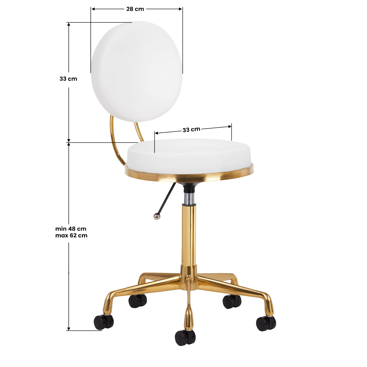 ActiveShop Cosmetic Stool H5 White Gold