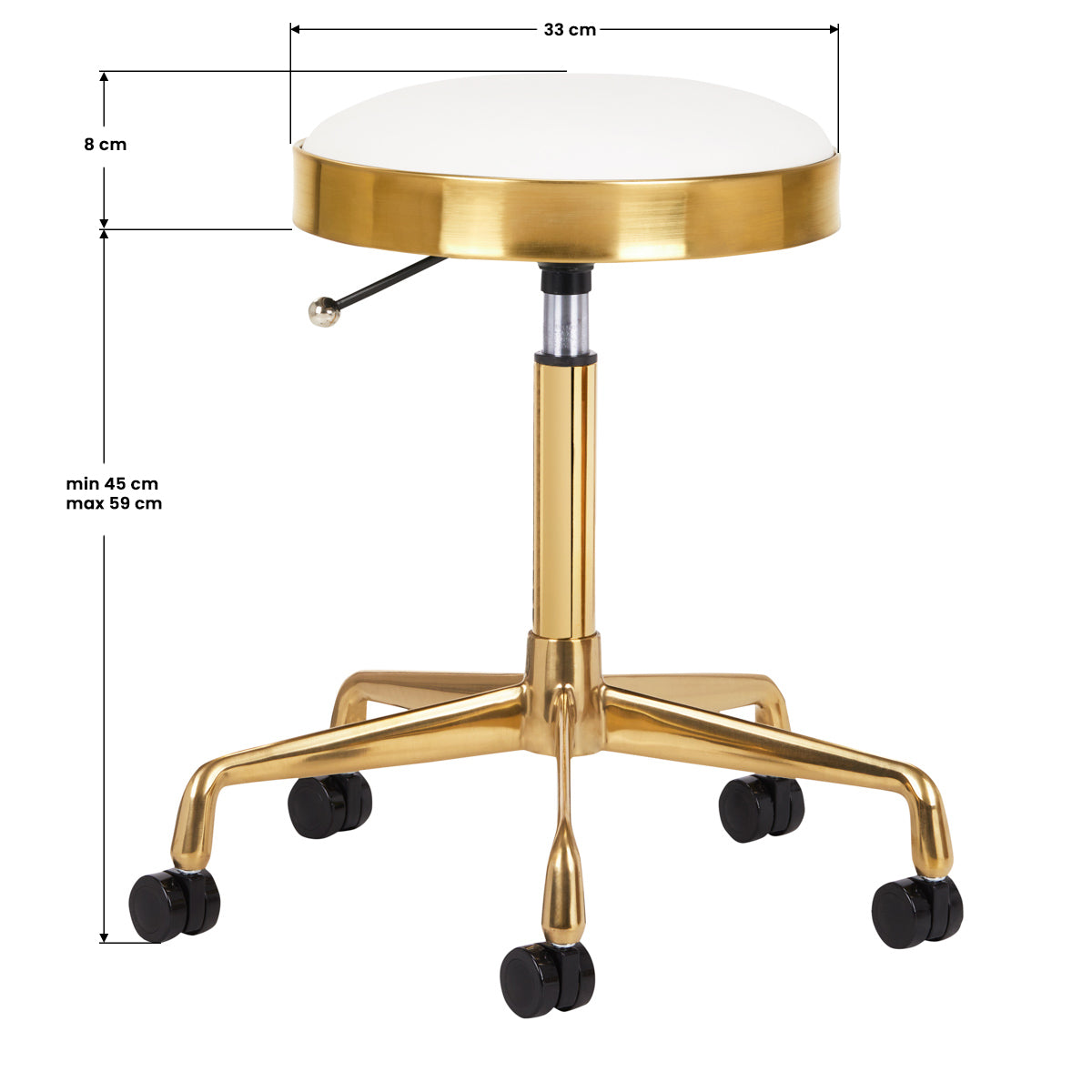 ACTIVESHOP COSMETIC STOOL H7 GOLDEN WHITE