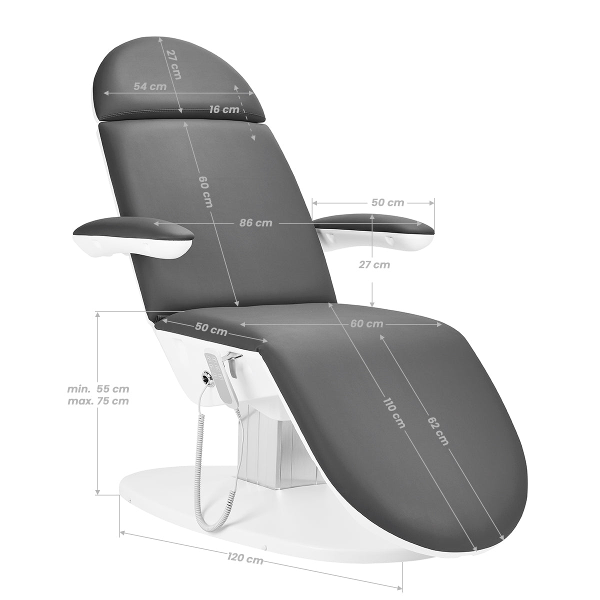 ACTIVESHOP Cosmetic chair electr. 2240 Eclipse 3 actuators gray