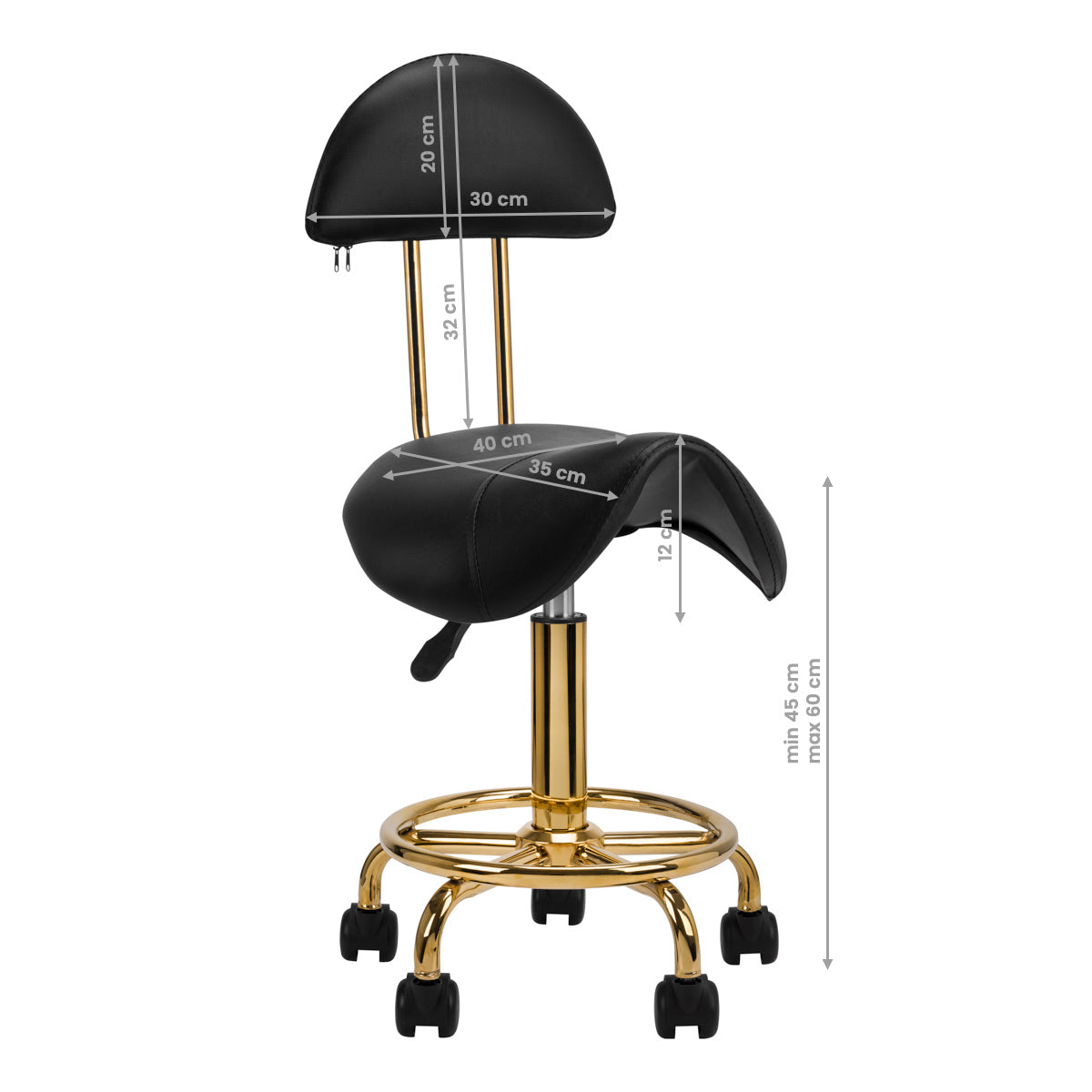 ActiveShop Cosmetic Stool 6001G Gold Black