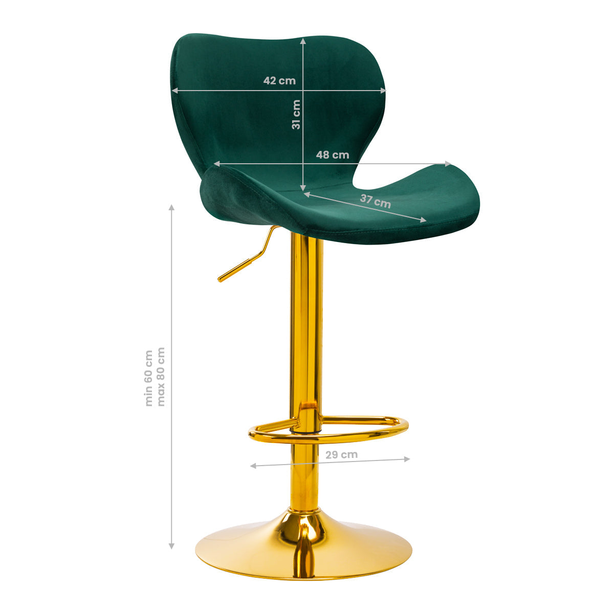 BAR STOOL QS-B15 VELVET GREEN