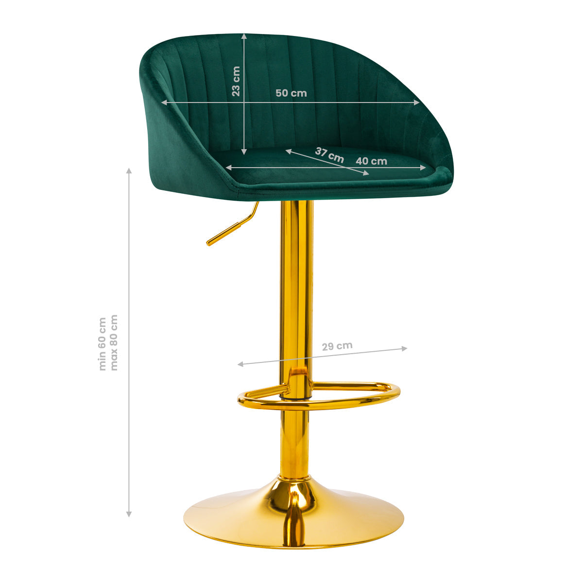 BAR STOOL QS-B16G VELVET GREEN