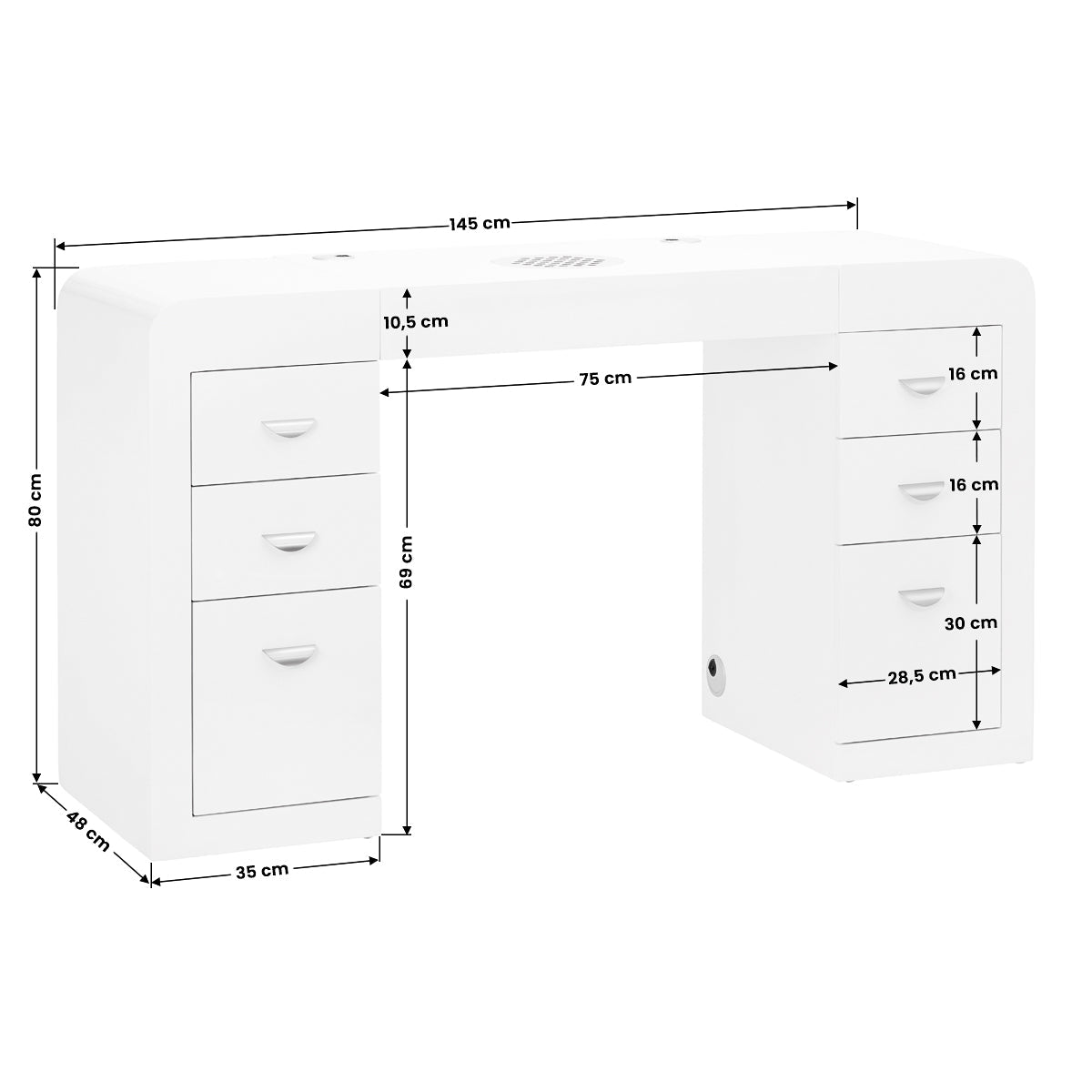 ActiveShop Cosmetic Desk 314 White