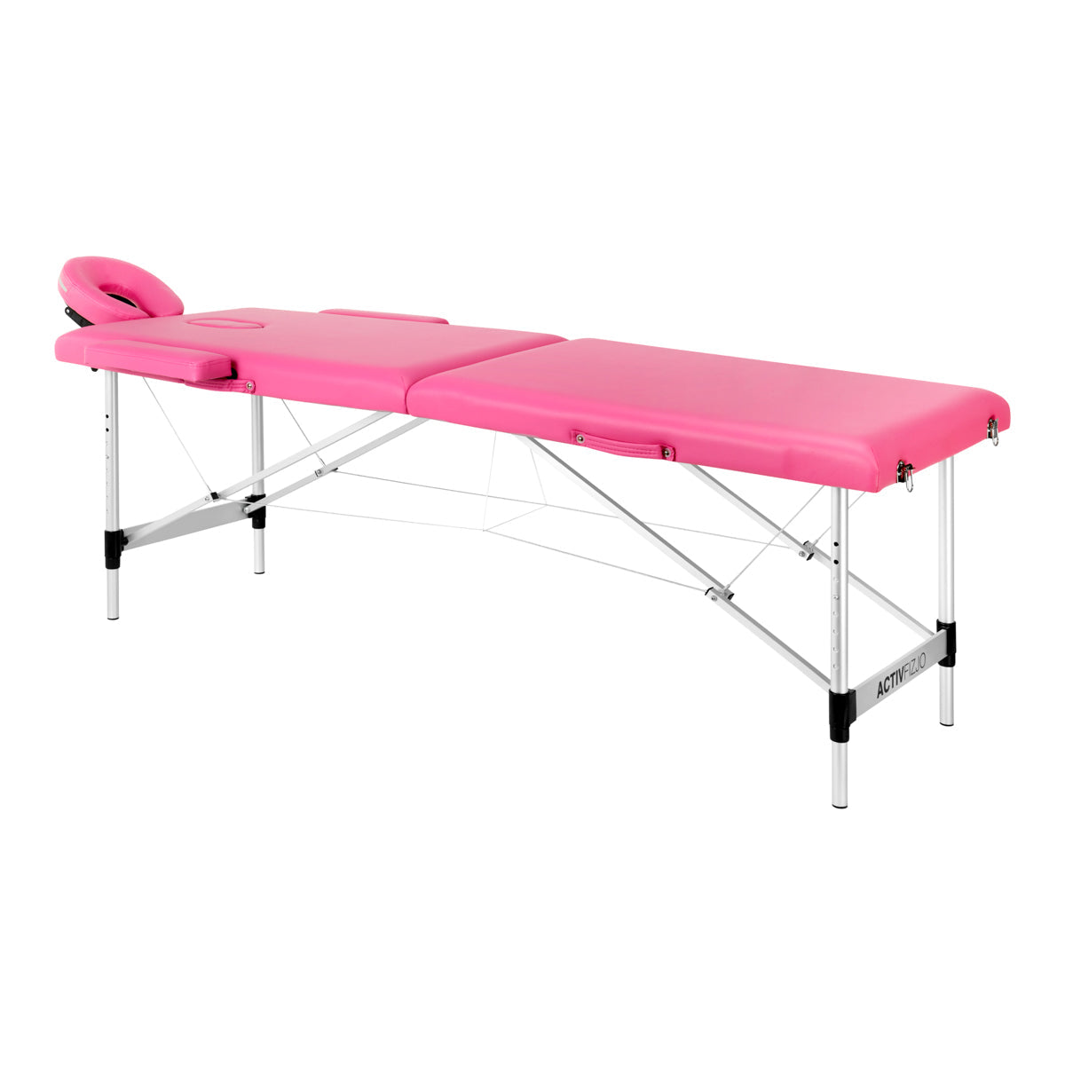 Folding massage table aluminum Activ Fizjo comfort 2 segment pink